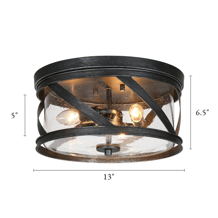 Cinnara 3-Light Black Flush Mount Light