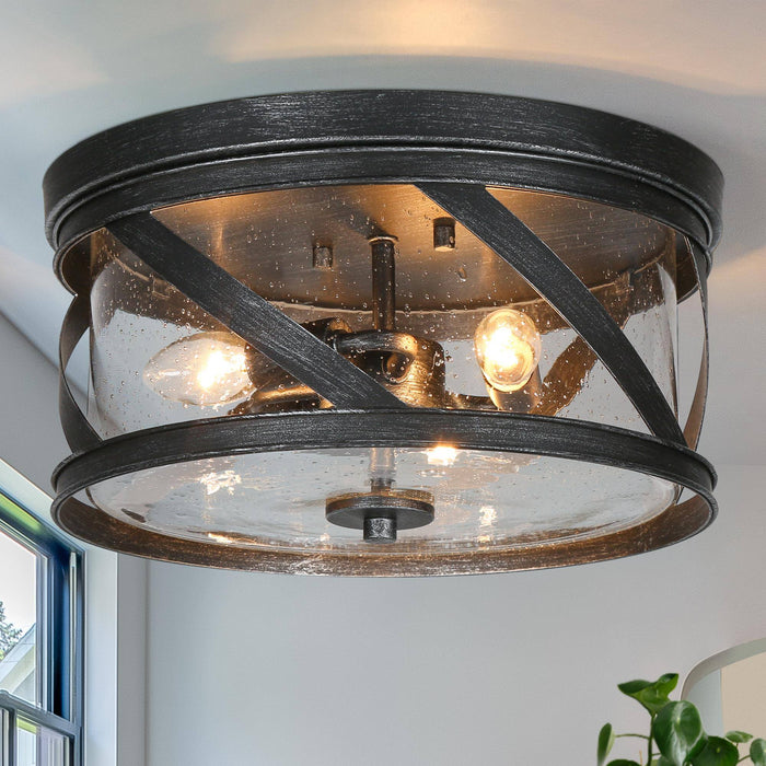 Cinnara 3-Light Black Flush Mount Light