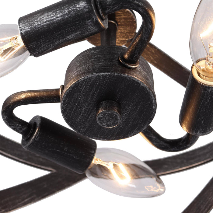 Cinnara 3-Light Black Semi-Flush Mount Light