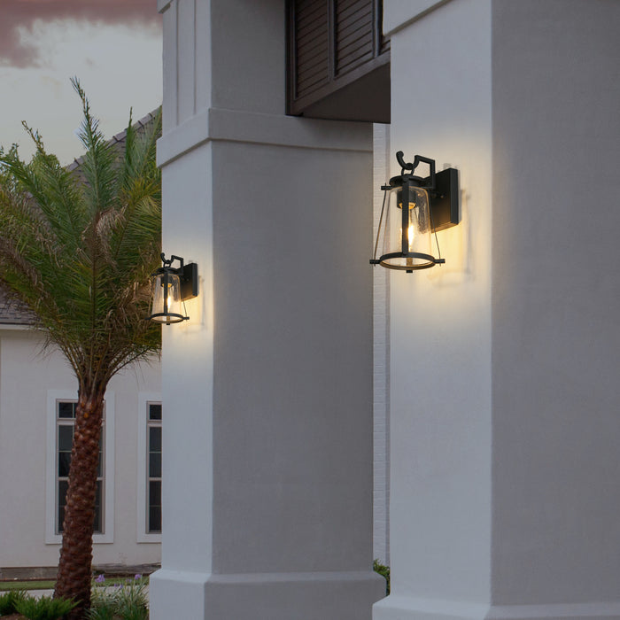 Earl 1-Light Black Outdoor Wall Light