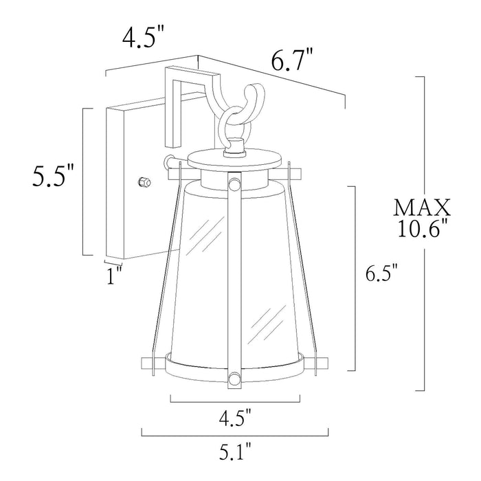 Earl 1-Light Black Outdoor Wall Light