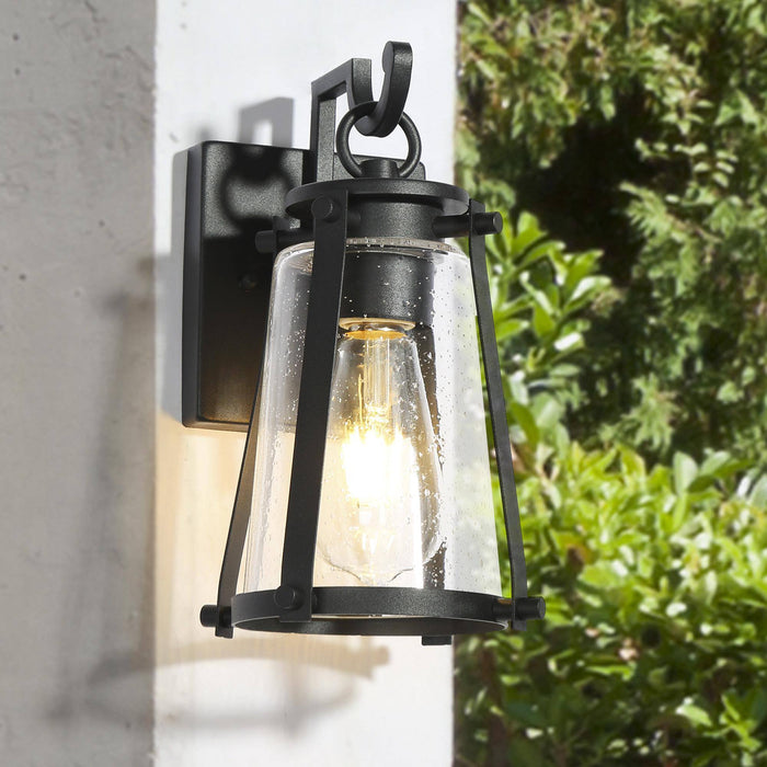Earl 1-Light Black Outdoor Wall Light
