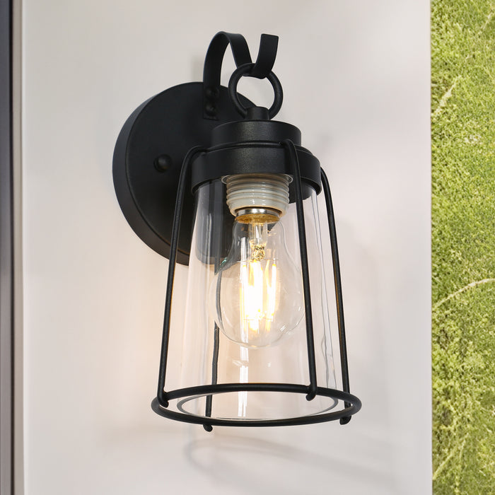 Veylira 1-Light Black Outdoor Wall Light