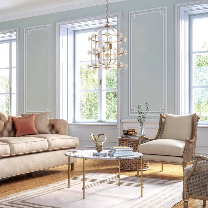 Arilen 4-Light Gold Ceramic Cylinder Chandelier