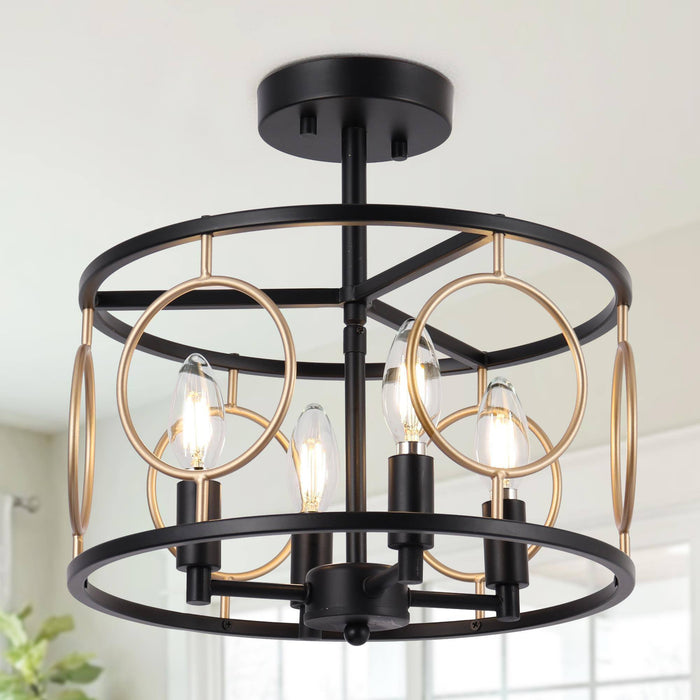 Sylana 4-Light White Semi-Flush Mount Light
