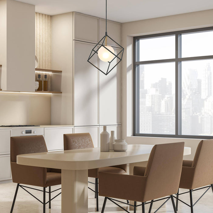 Ramela 1-Light Black and Brass Pendant Light
