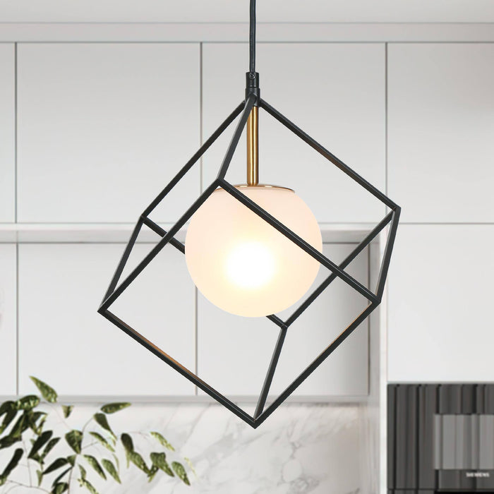 Ramela 1-Light Black and Brass Pendant Light