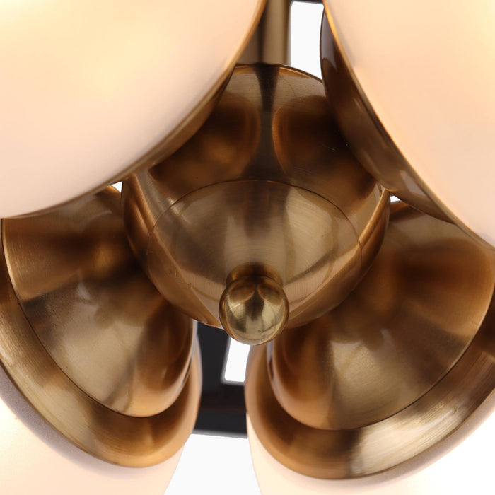 Ramela 4-Light Black and Brass Semi-Flush Mount Light