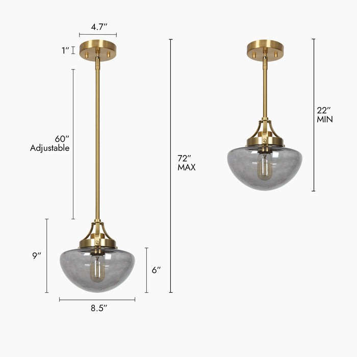 Astraya 1-Light Brass Pendant Light