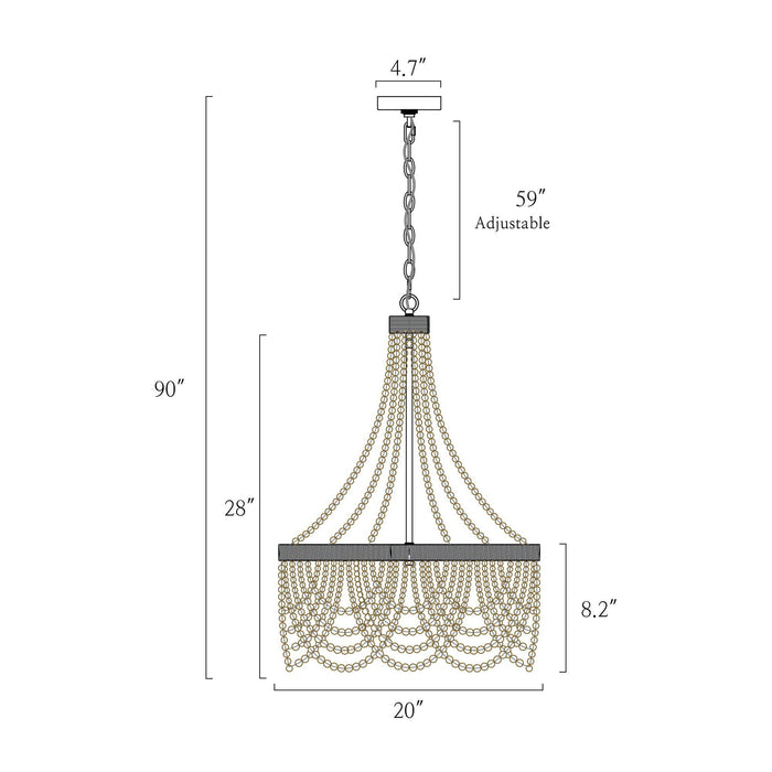 Mitzvah 3-Light Gold Chandelier
