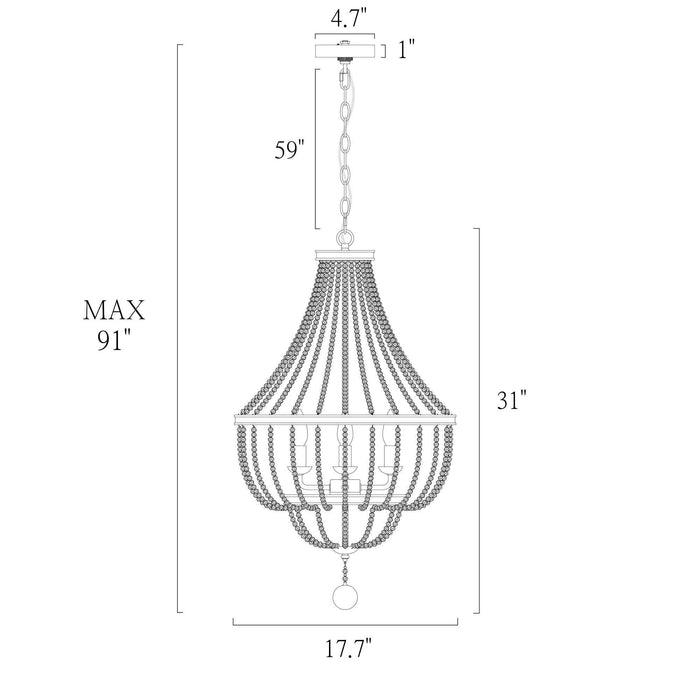 Nivora 4-Light Gold Chandelier