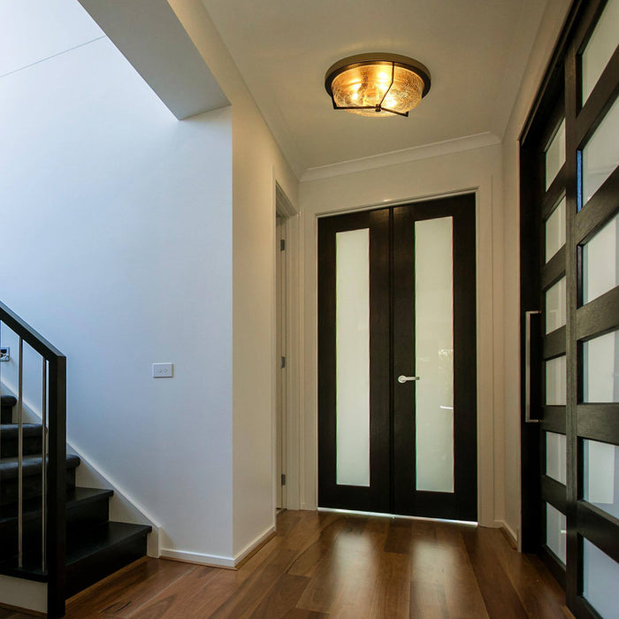 Bloora 3-Light Black And Gold Flush Mounts