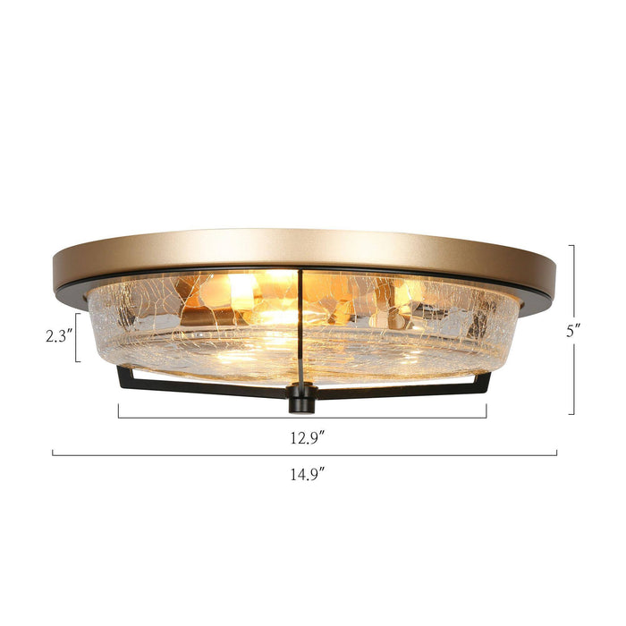 Bloora 3-Light Black And Gold Flush Mounts