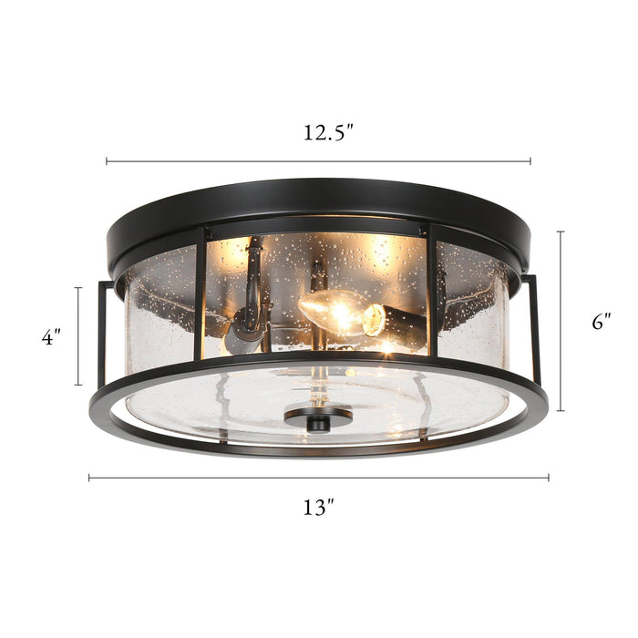 Brilena 3-Light Black Flush Mount Light