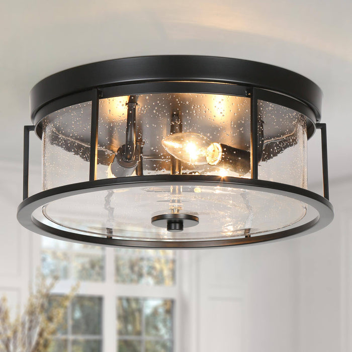 Brilena 3-Light Black Flush Mount Light