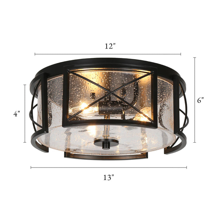 Rebecca 3-Light Black Flush Mount Light