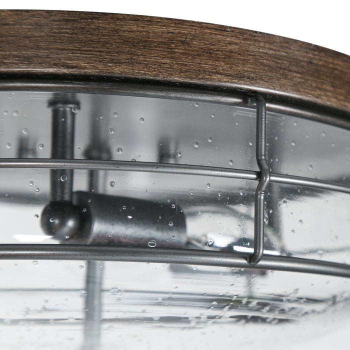 Blaarly 3-Light Wood Flush Mount Light