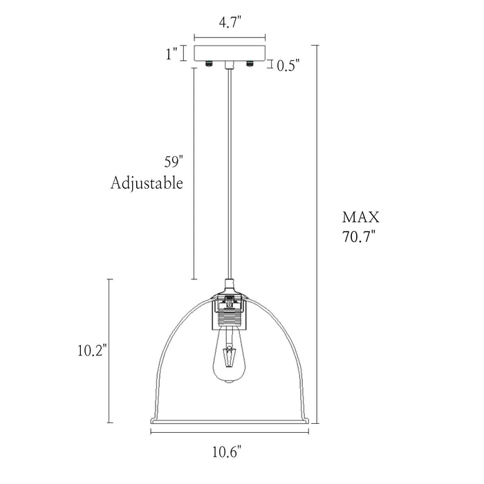 Defmora 1-Light Brass Pendant Light