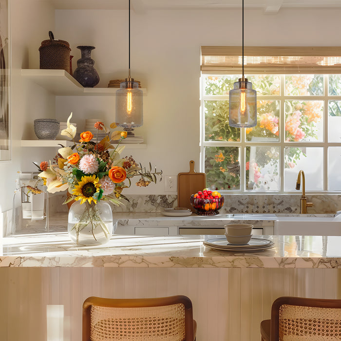 Hedish 1-Light Brass Pendant Light
