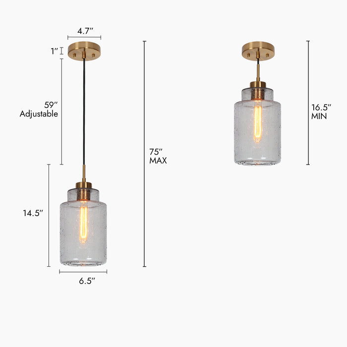 Hedish 1-Light Brass Pendant Light
