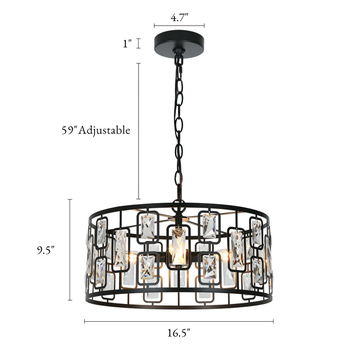 Akinea 4-Light Black Chandelier