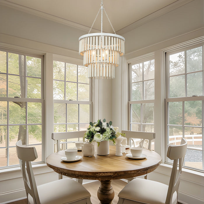 Loritus 3-Light White Chandelier