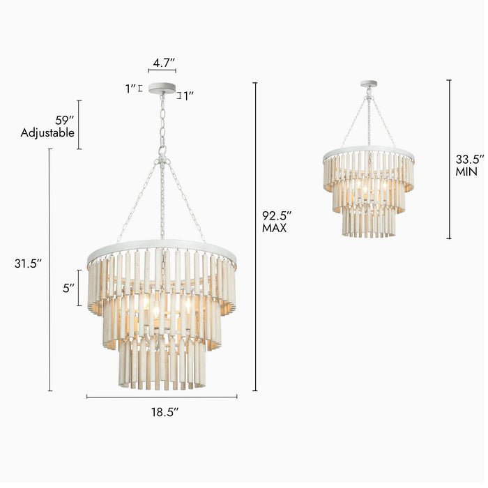 Loritus 3-Light White Chandelier