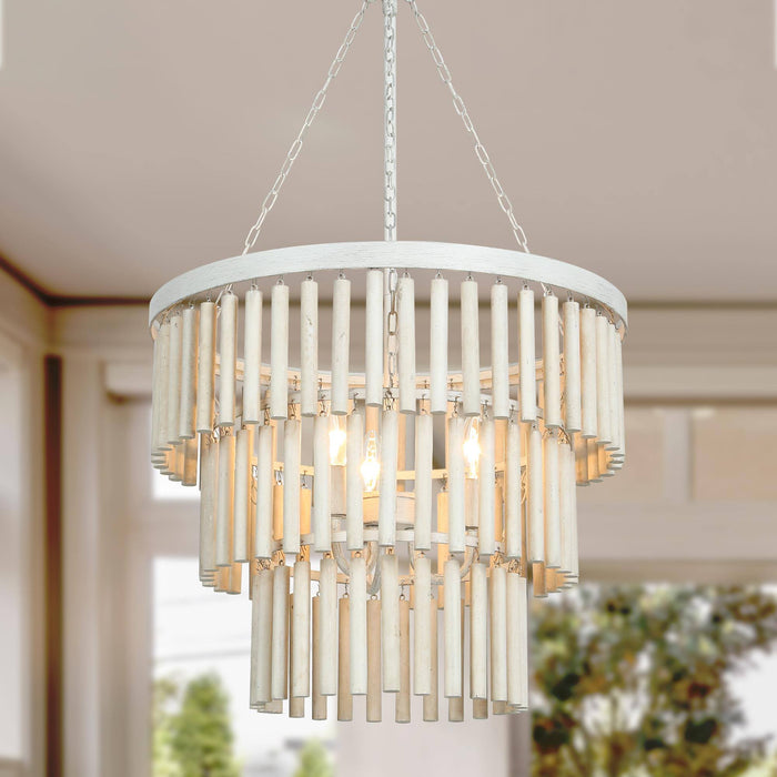 Loritus 3-Light White Chandelier