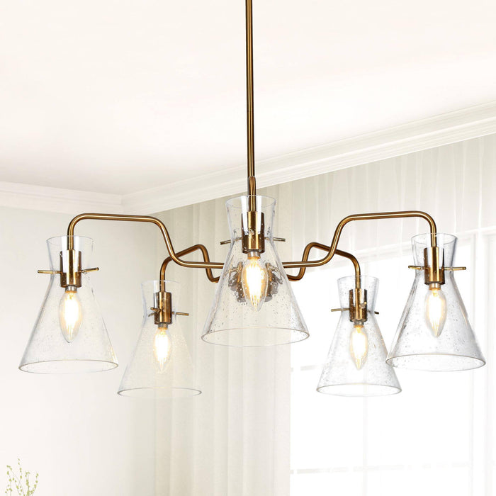 Mythrel 5-Light Brass Chandelier