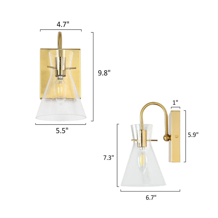 Mythrel 1-Light Brass Wall Sconce