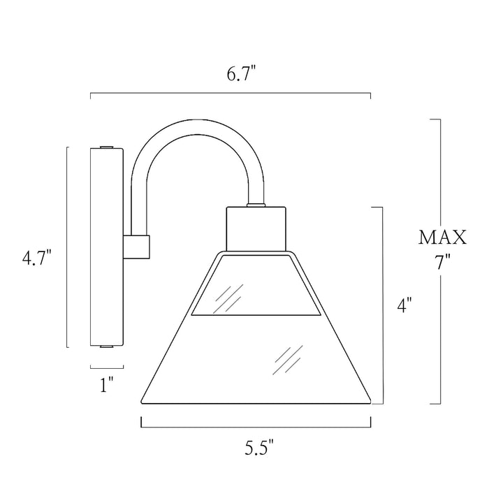 Moolis 1-Light Black and Brass Wall Sconce