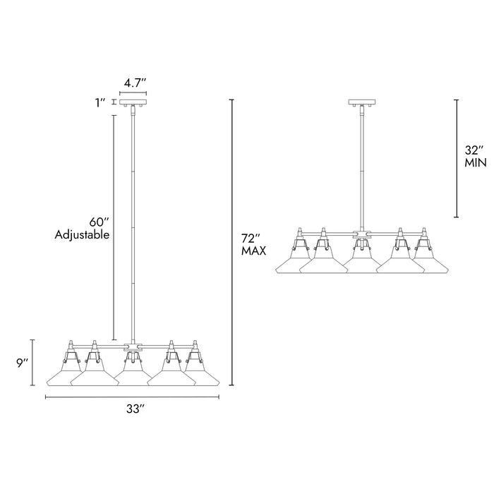 Tencan 5-Light Metal Chandelier