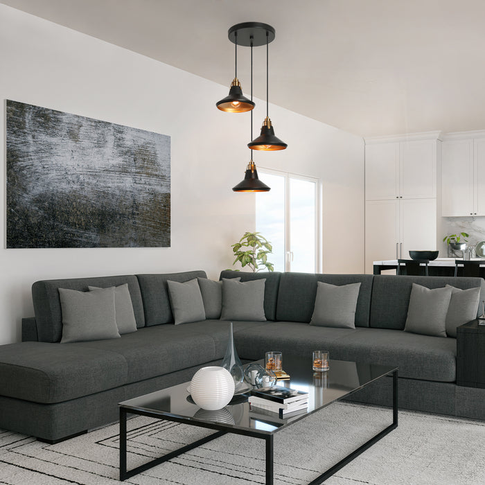 Parhic 3-Light Brass Chandelier