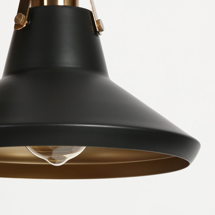 Tencan 5-Light Black and Brass Chandelier
