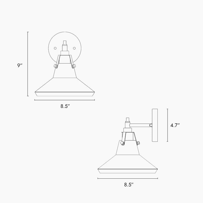 Tencan 1-Light Black and Brass Wall Sconce