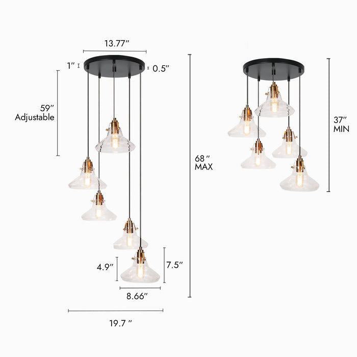 Parhic 5-Light Black And Brass Chandelier