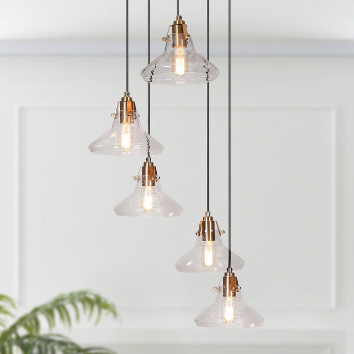 Parhic 5-Light Black And Brass Chandelier