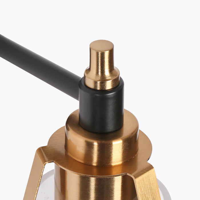 Parhic 1-Light Black and Brass Wall Sconce