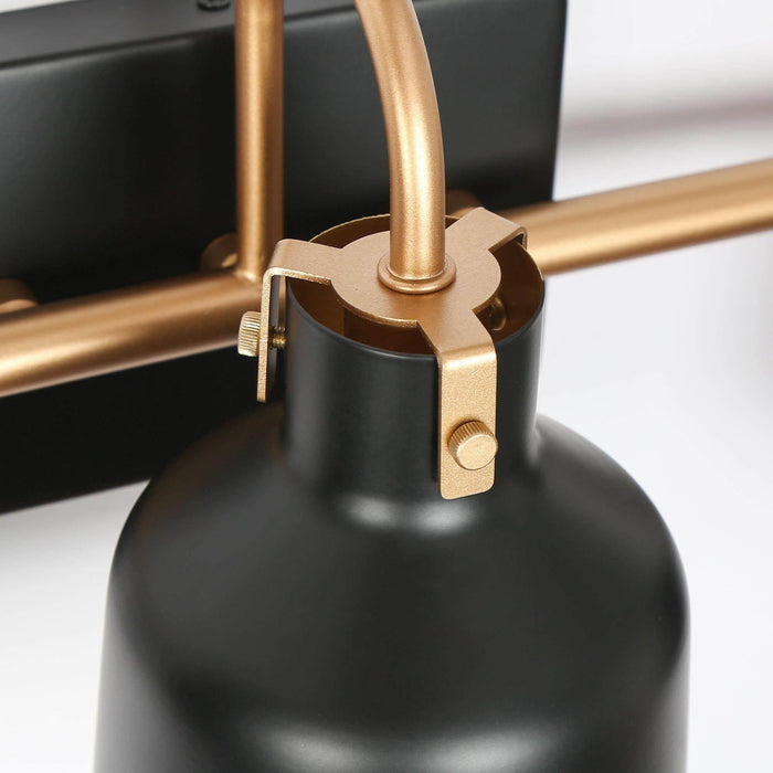 Bladpo 3-Light Black and Brass Bathroom Vanity Light