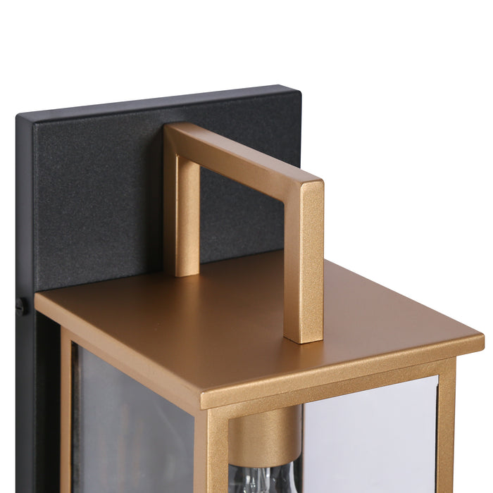 Lirien 1-Light Black and Gold Outdoor Wall Light