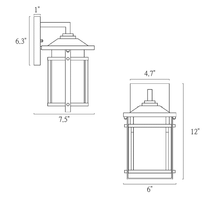 Talena 1-Light Black and Gold Outdoor Wall Light