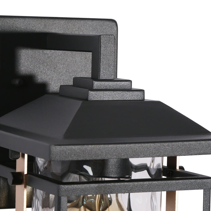 Talena 1-Light Black and Gold Outdoor Wall Light