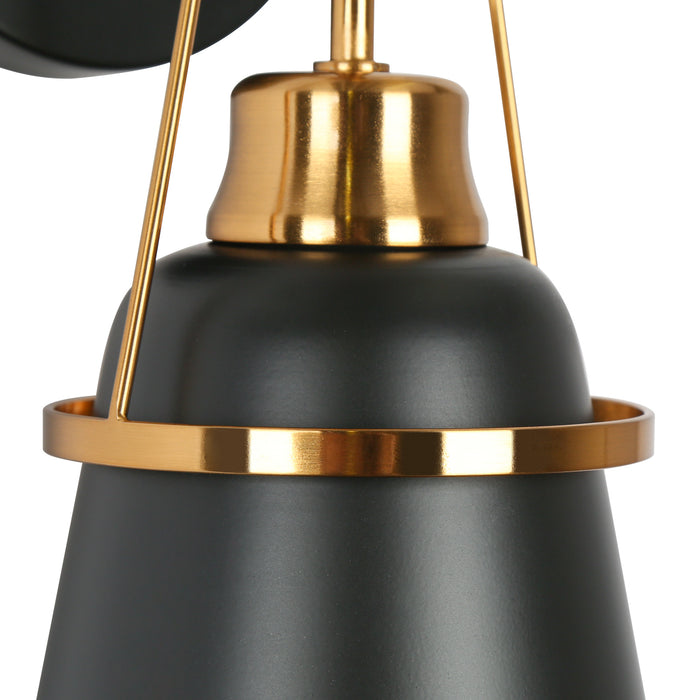 Alstro 1-Light Black and Gold Wall Sconce