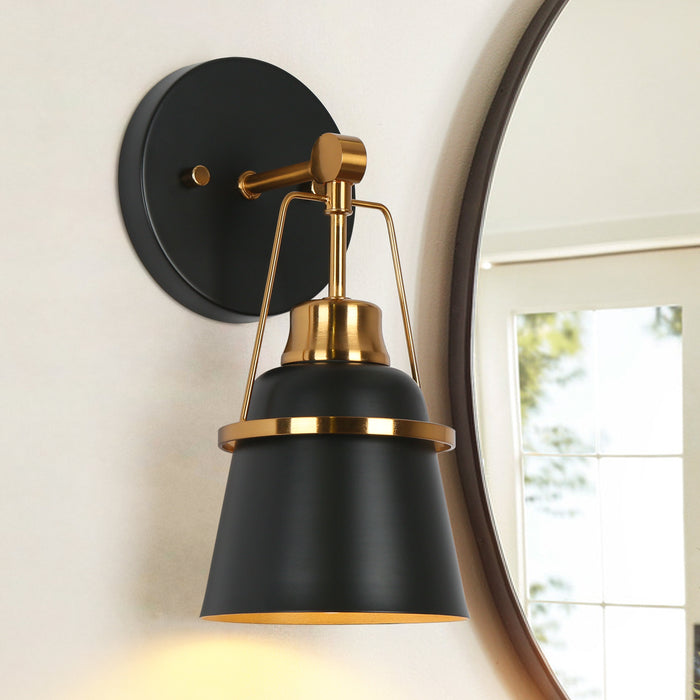 Alstro 1-Light Black and Gold Wall Sconce