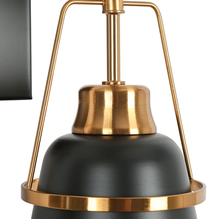 Alstro 2-Light Black and Brass Bathroom Vanity Light