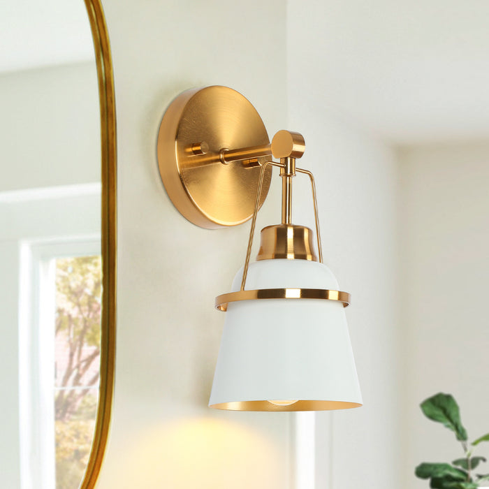 Veylian 1-Light Black and Brass Wall Sconce