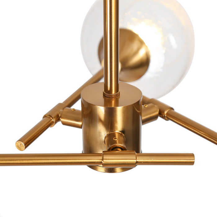 Respla 3-Light Brass Semi-Flush Mount Light