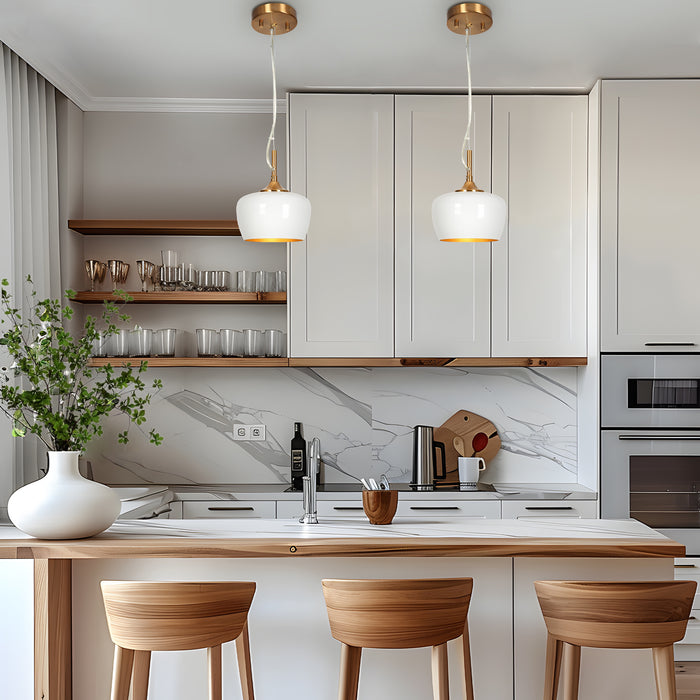 Respla 1-Light Black and Brass Pendant Light