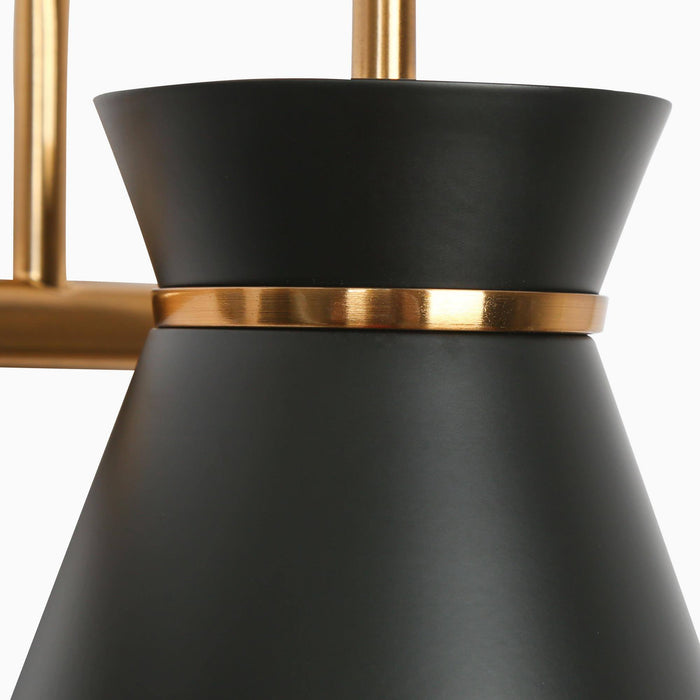 Noah 4-Light Black and Brass Bathroom Vanity Light