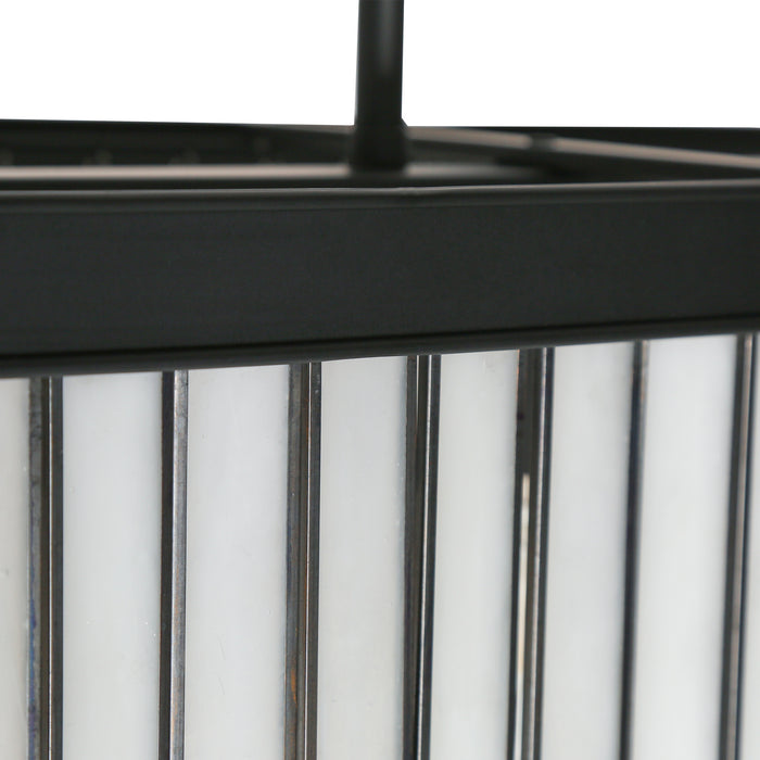Tiriel 6-Light Black Glass Rectangle Island Light
